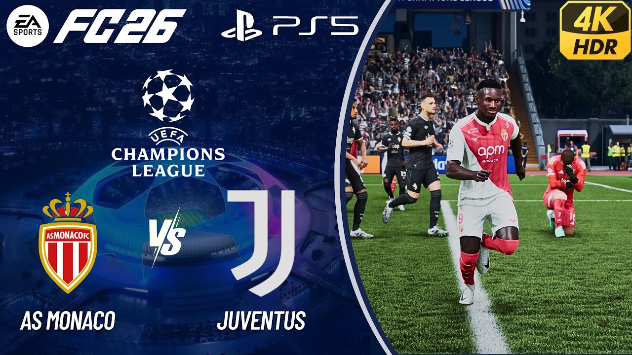 FC 26 - AS MONACO VS JUVENTUS | CHAMPIONS LEAGUE | LEGENDARY DIFFICULTY | 4K HDR