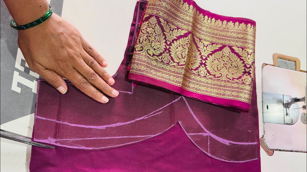 Paithani blouse design cutting and stitching| kathpdar saree blouse design back neck