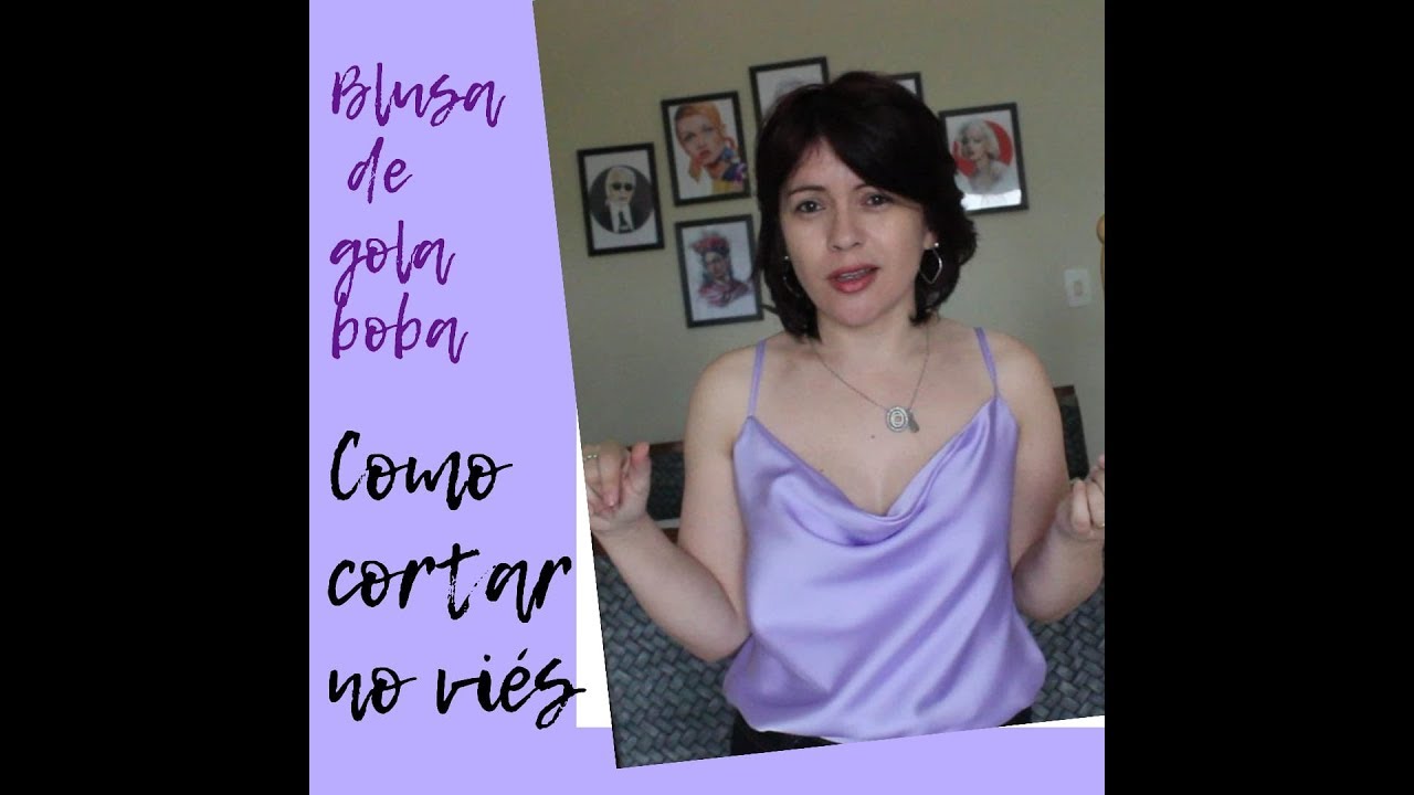 Como Fazer Blusa de Gola Boba - como cortar no viés