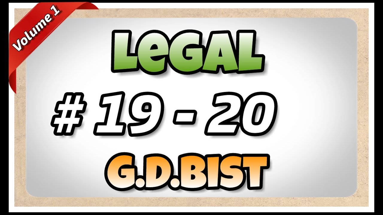 # 19 - 20 | 105 wpm | Legal | G.D.Bist | Volume 1