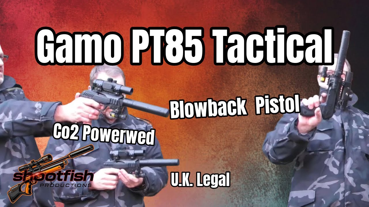 Gamo PT85 Tactical Co2 Blowback  Pistol Review And Test