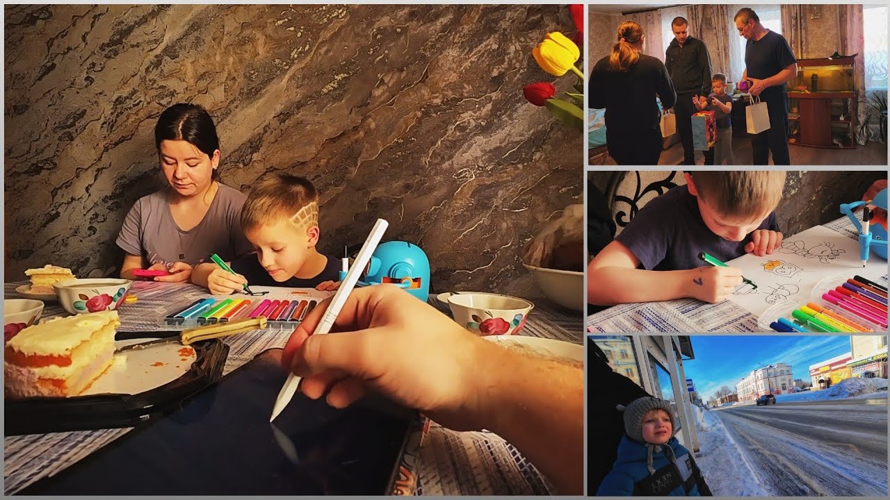 ВЛОГ №495 ОТМЕЧАЕМ 23 ФЕВРАЛЯ, ДАРИМ ПОДАРКИ, ПОЕЗДКА НА АВТОБУСЕ ЗА РЫБОЙ В МАГАЗИН