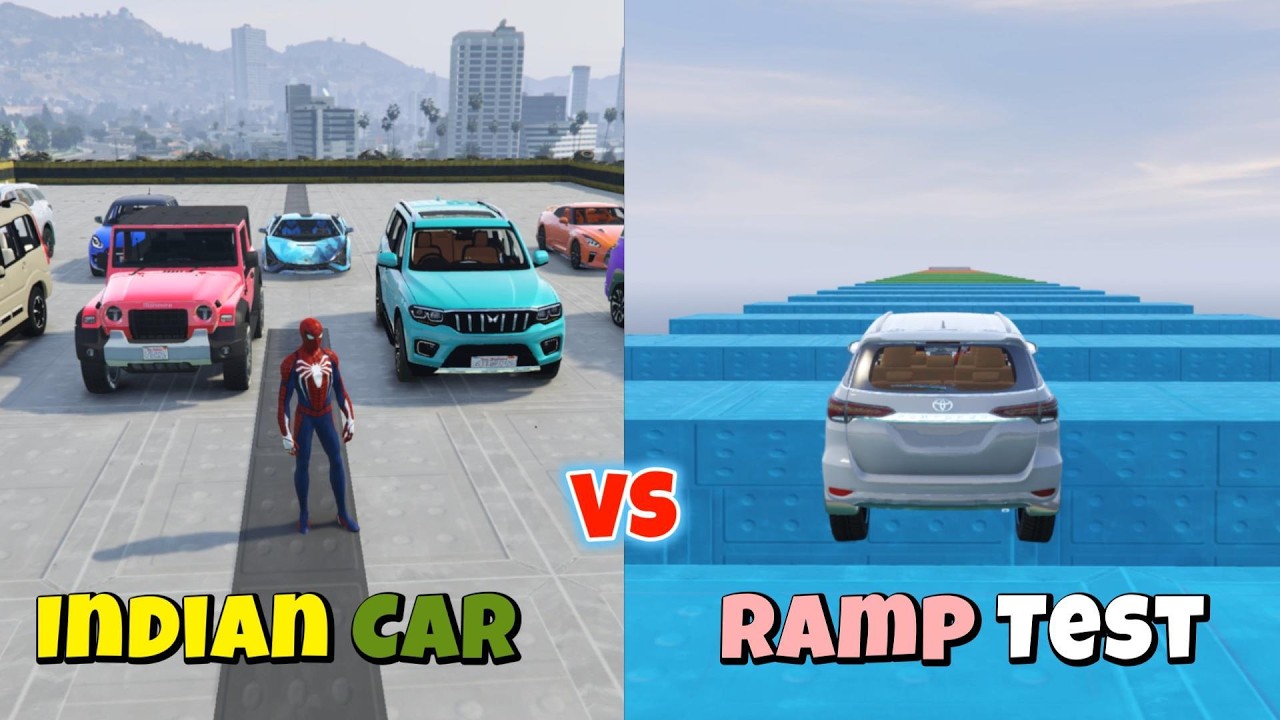 Broken Ramp VS Inidan Cars and Sports car Challenge #gta5 #shorts #ramp #indiancars