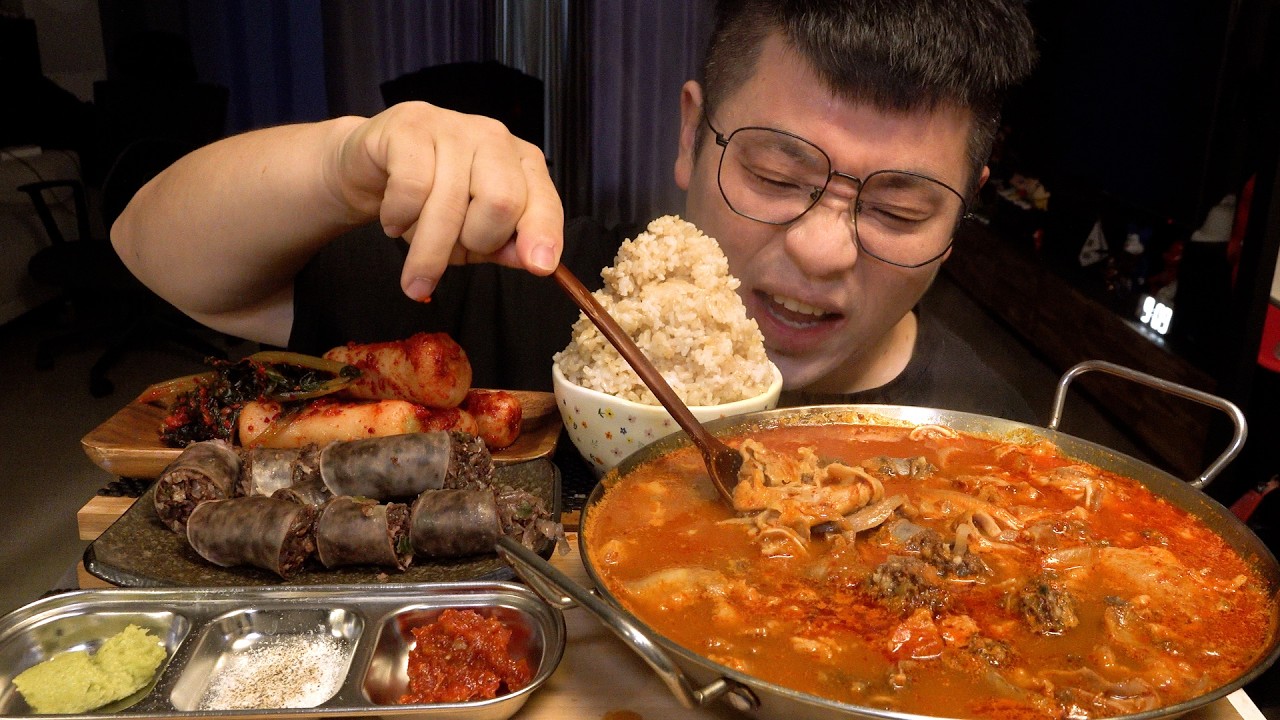 먹방창배 얼큰순대국 오늘은 병천순대로 준비 했어요 빨리오세요 대박 레전드 먹방 sundae eatingshow realsound koreanfood Mukbang asmr