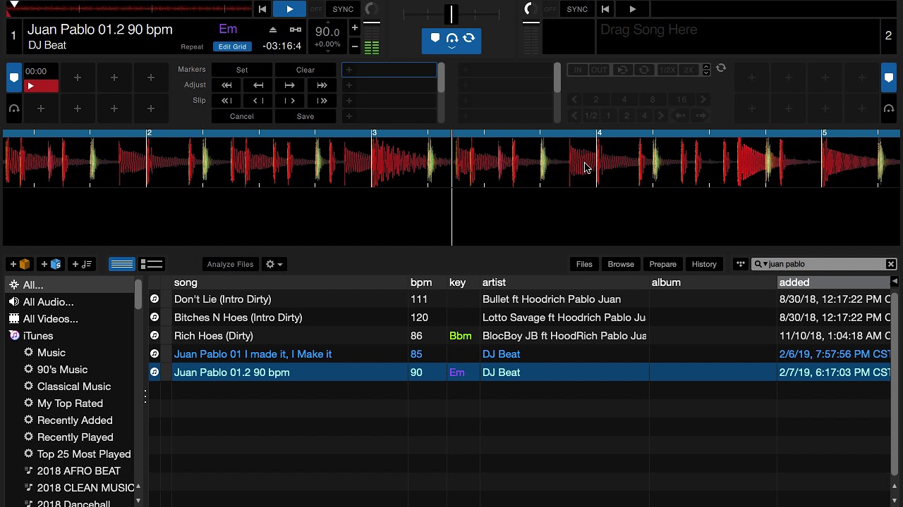 Serato DJ Pro Basic Beat Grid editing with DJ Beat