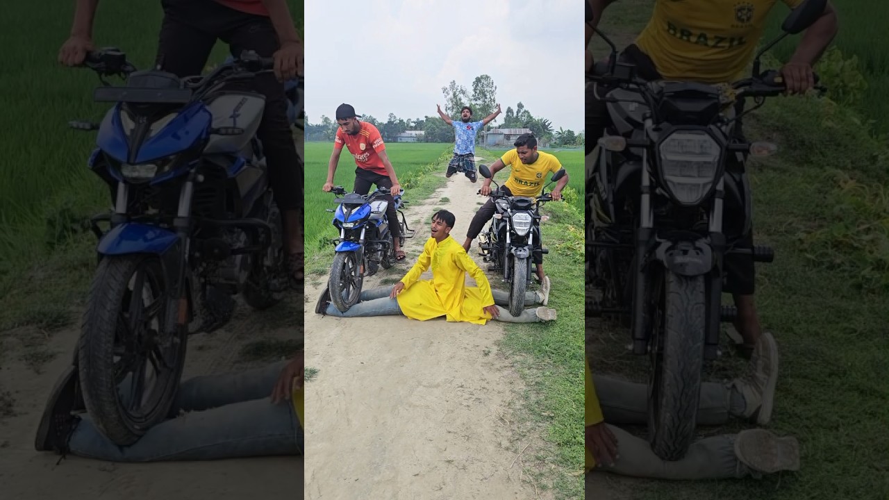 Two motorcycles got stuck on all fours533#funny