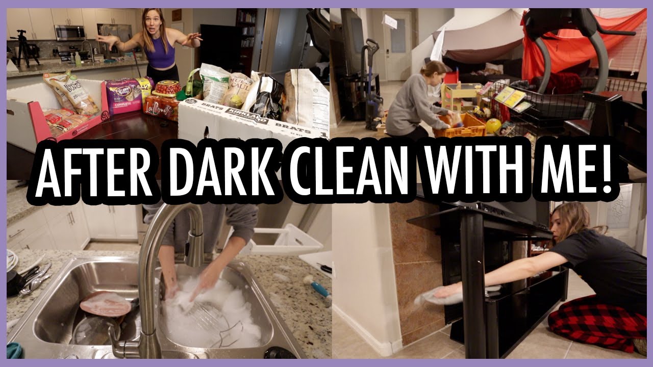 AFTER DARK CLEAN WITH ME! | Grocery Haul!