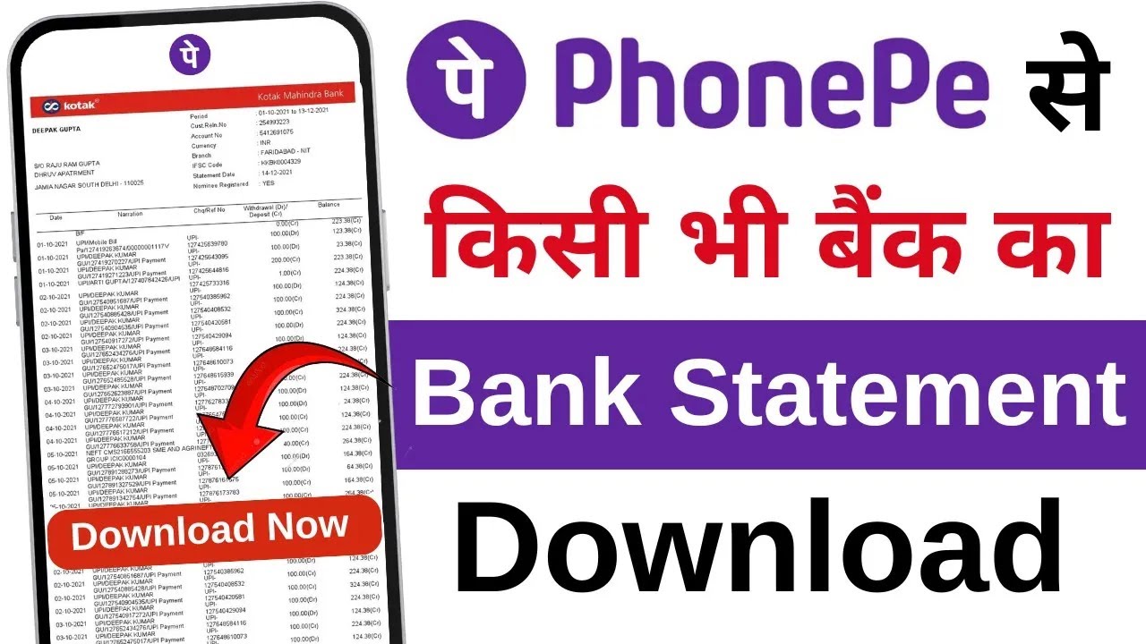 phonepe se bank statement kaise nikale pdf me  | phonepe se bank statement Download kaise kare