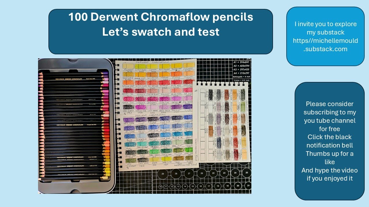 100 цветных карандашей Chromoflow — образцы и тестирование.