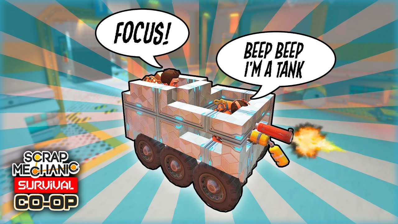 We Built an ARMORED TANK & Looted a Warehouse in RECORD TIME! (Scrap Mechanic Co-op Survival Ep. 49)