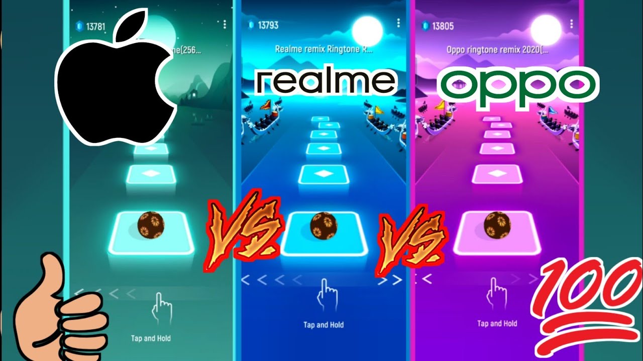 Tiles hop - I phone vs realme vs Oppo - @Smashgaming0 #tileshop #iphone #realme #oppo #youtube