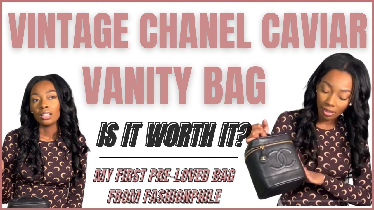 2022 VINTAGE CHANEL CAVIAR VANITY BAG | MY FIRST CHANEL BAG | FASHIONPHILE UNBOXING & EXPERIENCE