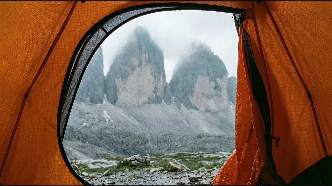 Rain on the Tent with Epic Mountain View | Nature Sounds
