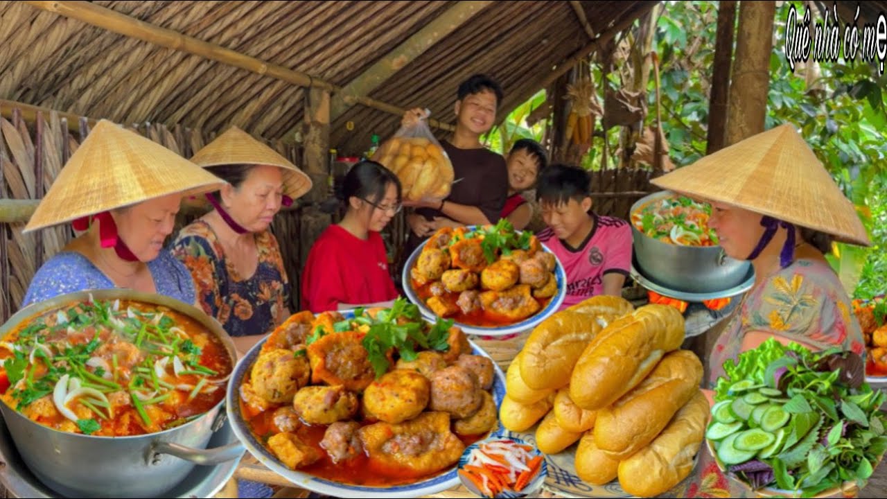 Đậu Hủ Viên Ngũ Vị Xúc Xích Sốt Cà Chua | Món Ngon Gia Đình Quê Nhộn Nhịp || Five-spice tofu