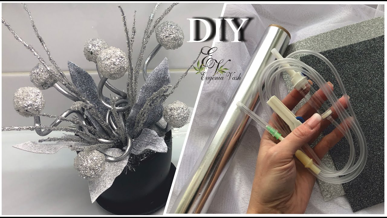 DIY ❄️ ХРУСТАЛЬНАЯ КОМПОЗИЦИЯ из простых, доступных материалов | ДЕКОР для ДОМА | ДЕЛАЕМ САМИ  ❄️