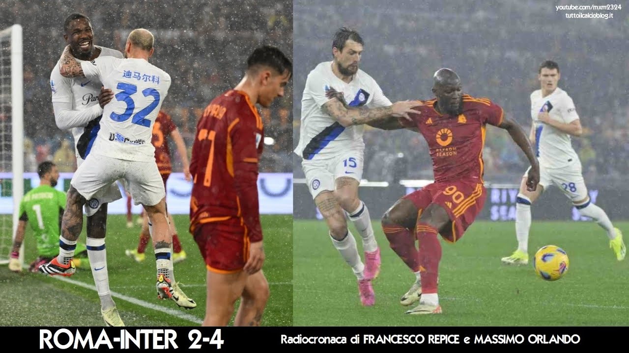 ROMA-INTER 2-4 - Radiocronaca di Francesco Repice e Massimo Orlando (10/2/2024) Rai Radio 1