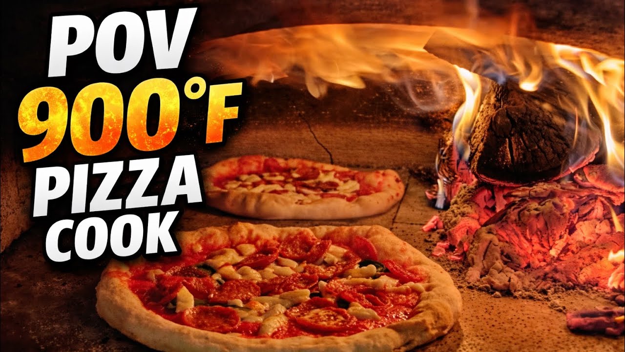 POV: Cooking 3 Neapolitan Pizzas at 900°F 🔥 Wood Fired Oven