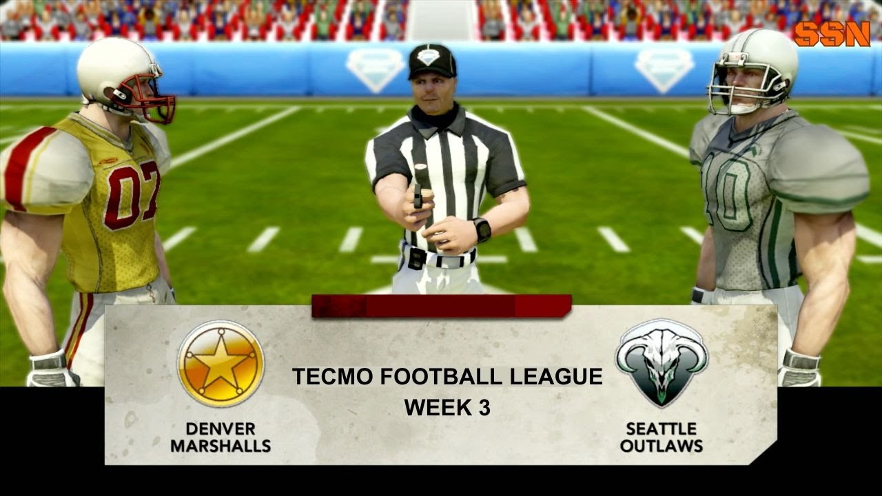 Tecmo Football League Week 3- Denver Marshalls (0-2) vs Seattle Outlaws (0-2)