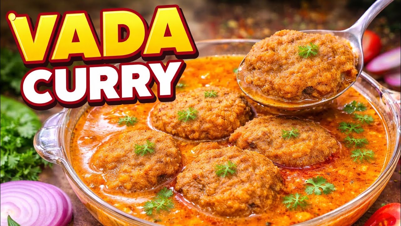 Vada Curry Recipe in Hindi || Chana Dal Vada Ka South Indian Gravy 