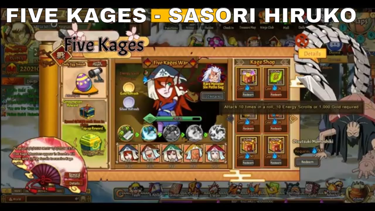 FIVE KAGES - SASORI HIRUKO ► Unlimited Ninja |Classic | Anime Ninja | Ninja World Online