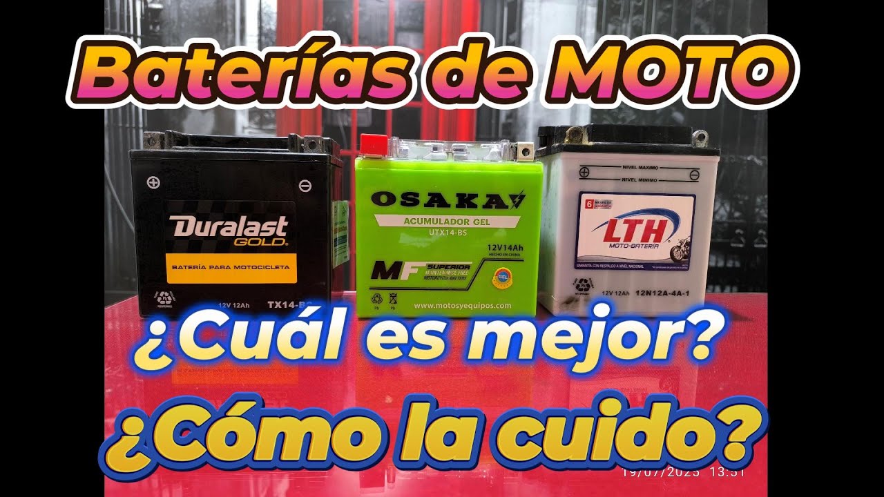Tipos de batería para moto, plomo, agm, gel, litio, como cuidar la batería, lo que necesitas saber.