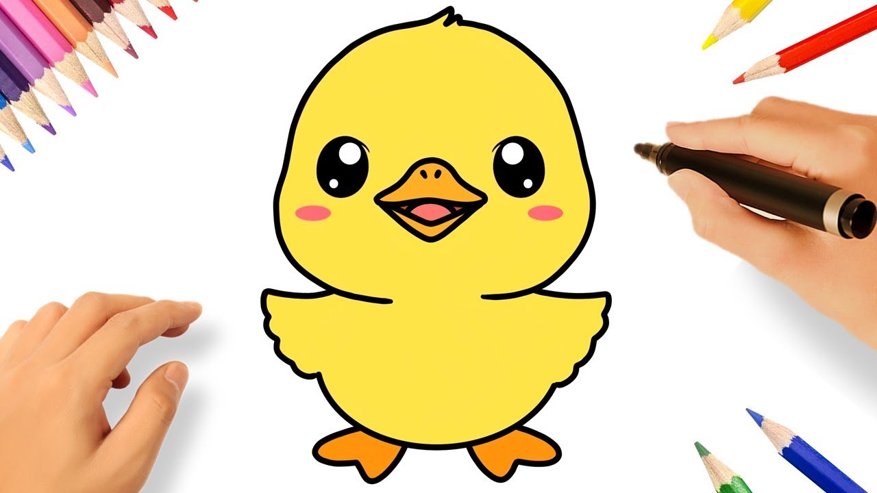 CÓMO DIBUJAR UN PATO KAWAII FACIL