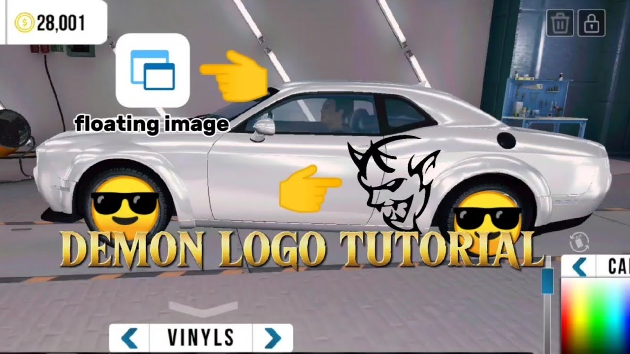 HOW TO MAKE DEMON LOGO with using ( floating app ) DODGE CHALLENGER - car parking multiplayer