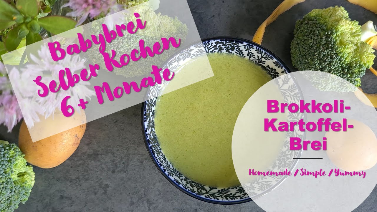 Babybrei-Brokkoli-Kartoffel-Brei f&uuml;r 6+ Monate Alte Babys /Mittagsbrei/ Schnell / Einfach & Lecker