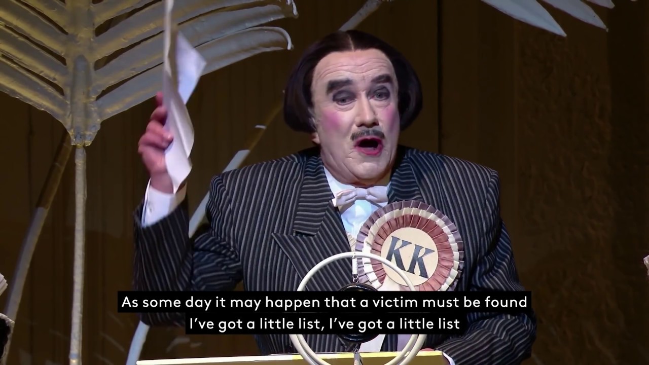 I've Got a Little List (with lyrics) / The Mikado / Gilbert and Sullivan