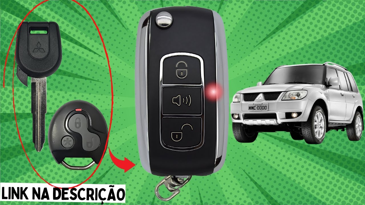 Chave Canivete Para Alarme Mitsubishi Pajero Tr4 3 Botões Ano 2009 acima