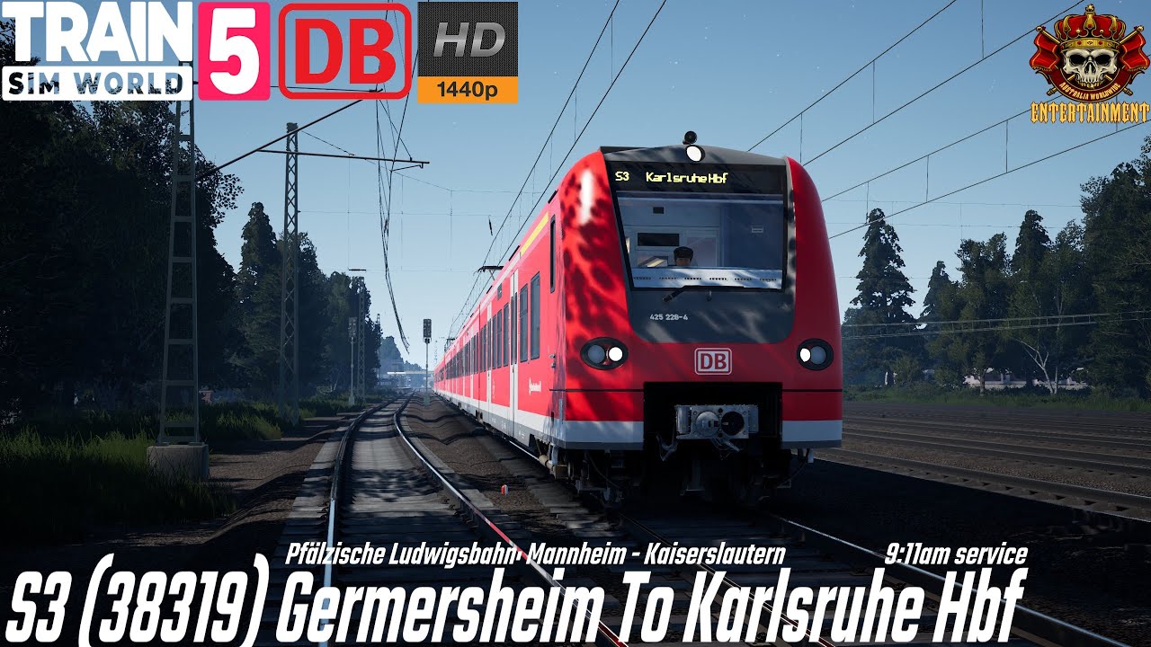 S3 (38319) Germersheim To Karlsruhe Hbf | Pfälzische Ludwigsbahn | Train Sim World 5 