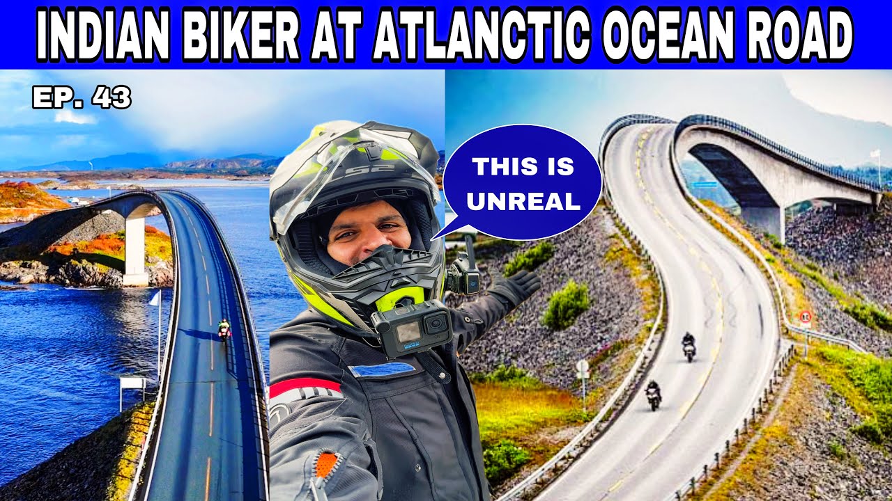 THIS IS UNREAL 😱 Unbelievable Road made by Norway 🇳🇴 Indian Biker at Atlantic Ocean Road | Ep. 43