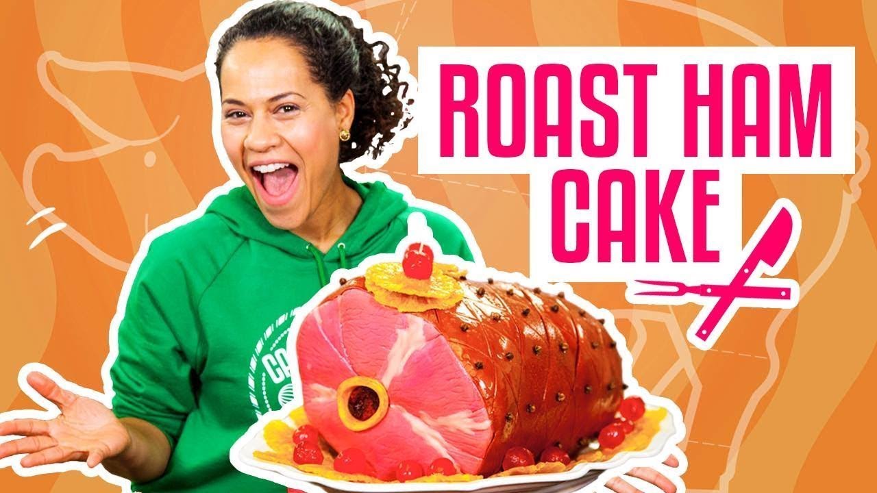 How To Make A THANKSGIVING ROAST HAM Out Of Pink Vanilla CAKE | Yolanda Gampp | How To Cake It