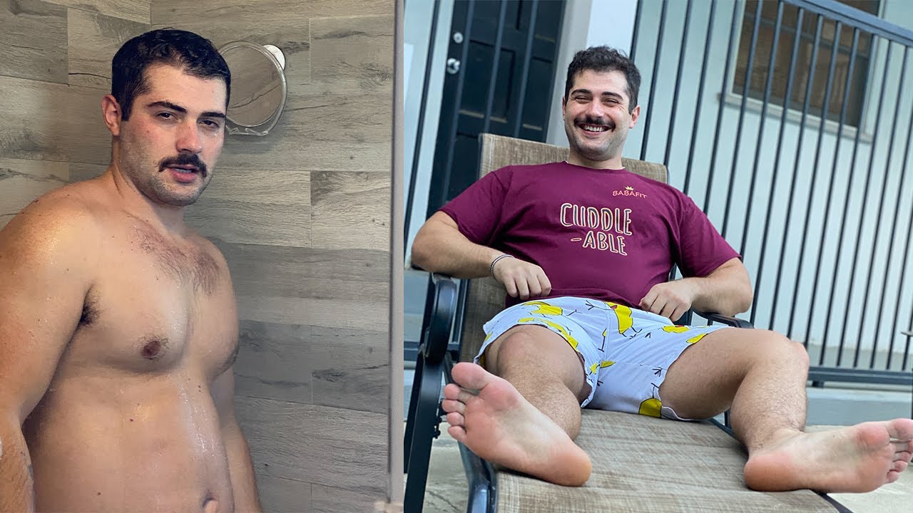 Chubby man shows off his mustache (BabaFit) - Bruno Baba