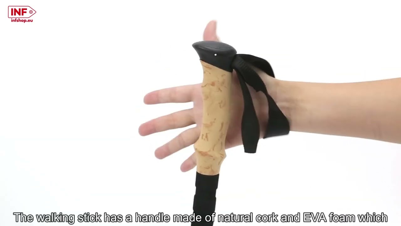 Hiking pole with 5 sections and good shock absorption