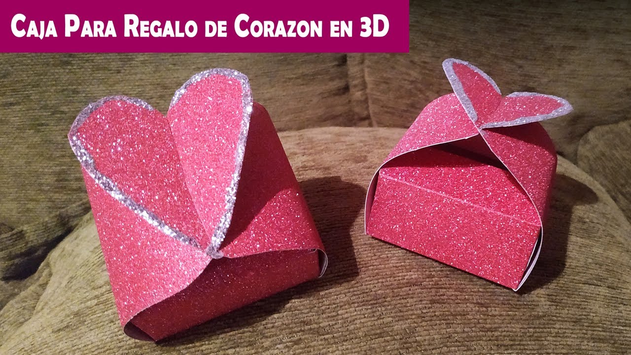 Espectacular Caja Para Regalo con Forma de Corazon en 3D