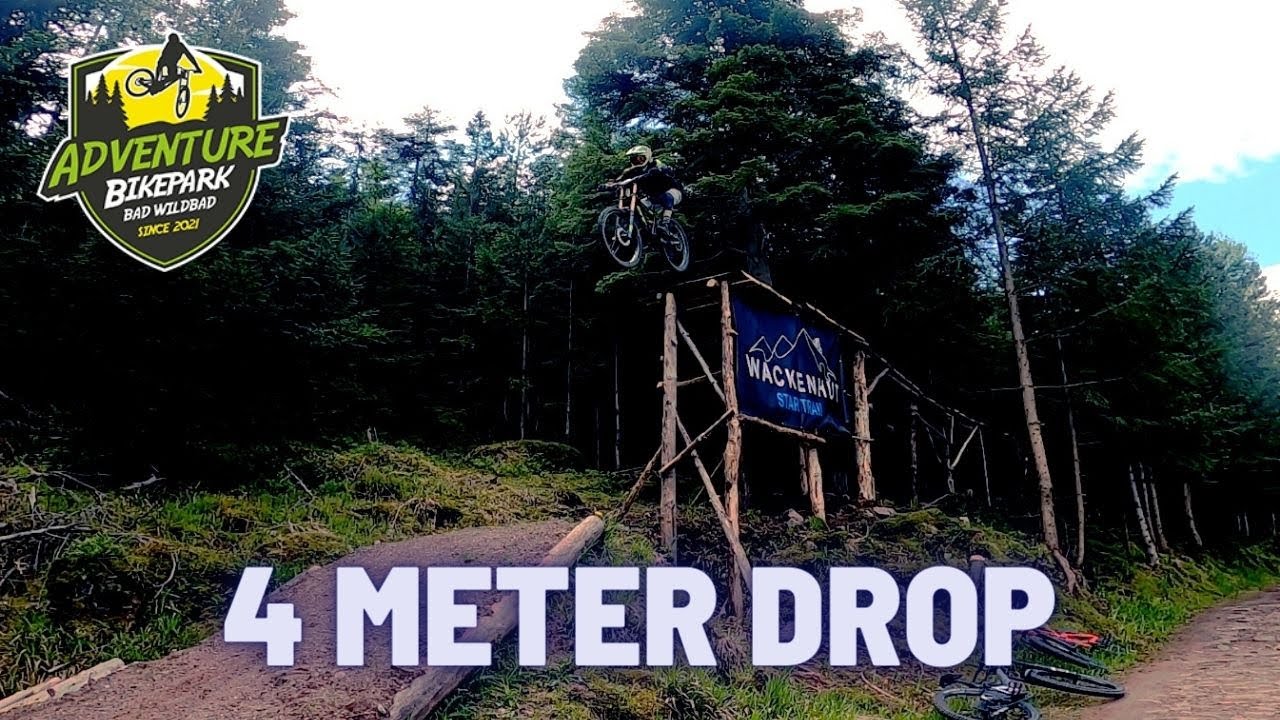 4 Meter Drop + 3 platte Reifen / Adventure Bikepark Bad Wildbad 2023 / Alle Strecken