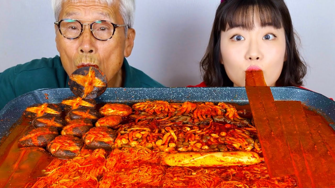 외국 유행?! 핵매운 불닭 마라 버섯모듬 먹방🔥 SPICY MUSHROOMS MUKBANG
