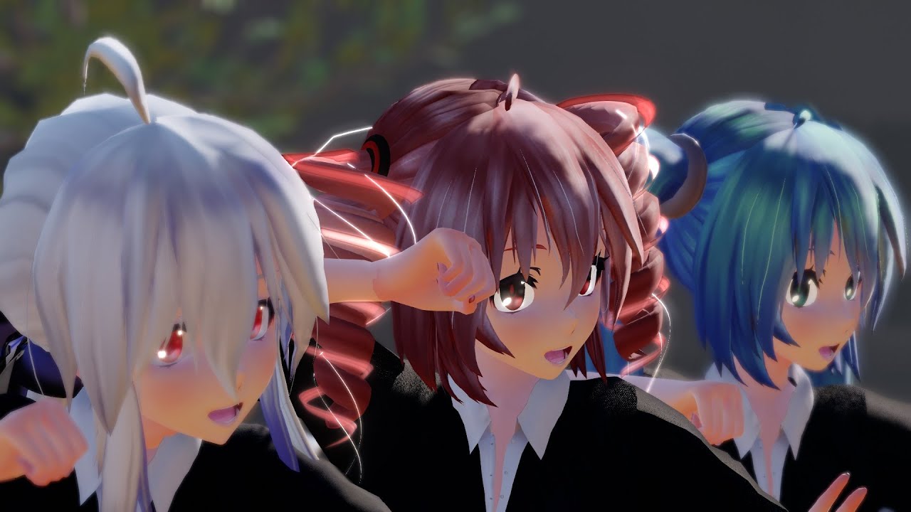 【MMD】JKミク、テト、ハク（tda式改変）で　アンデットエネミー