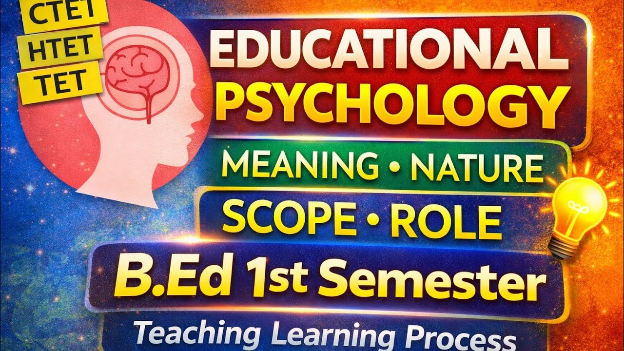 Educational psychology Meaning Nature scope and role of educational psychology Bed 1st sem/year 2026