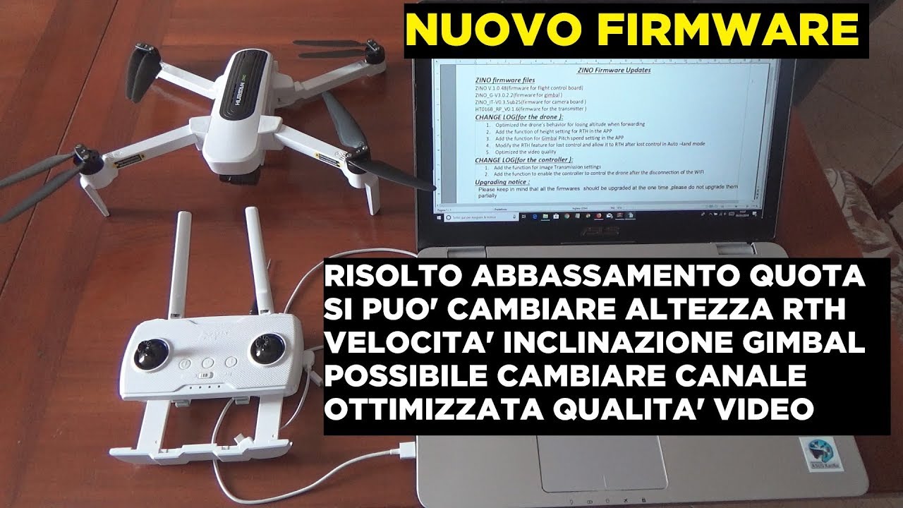 HUBSAN ZINO, aggiornamento del 5 marzo 2019 MIGLIORA VOLO, GESTIONE e VIDEO