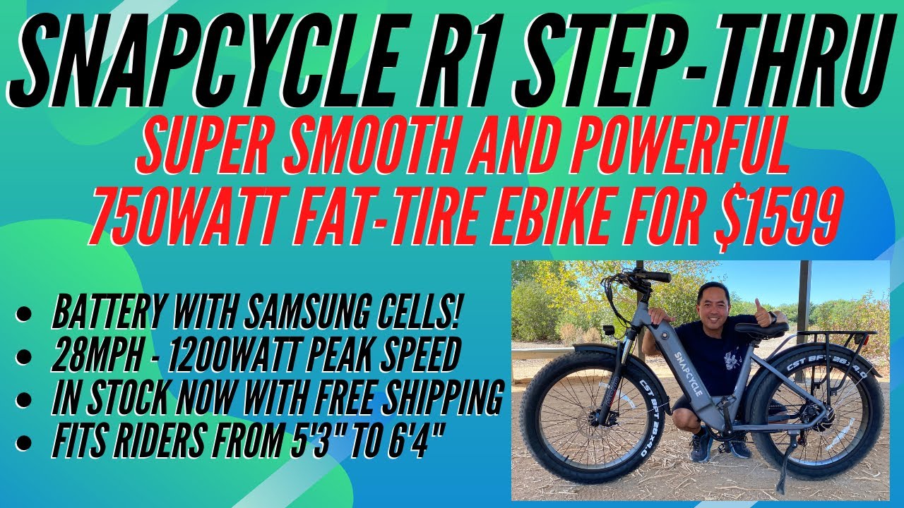 Snapcycle R1 Step-Thru -Super Sleek 750watt (1200peak) Fat Tire Electric Bike w/ John's Commentary!