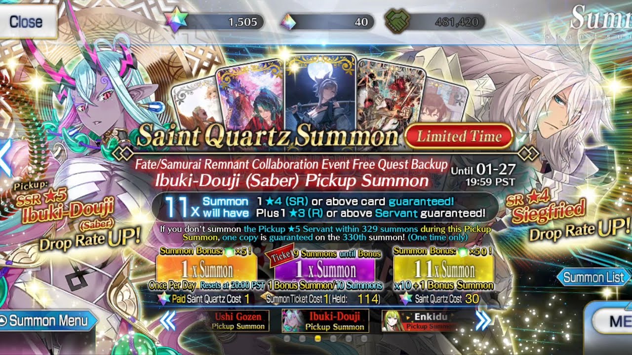 Saber Ibuki NP 2 Rolls Fate Grand Order NA
