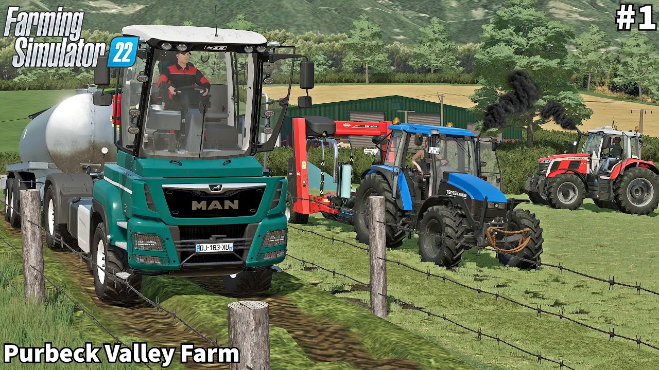 New Farm, Buying Cows, Baling & Wrapping Grass Bales │Purbeck Valley│FS 22│Timelapse#1