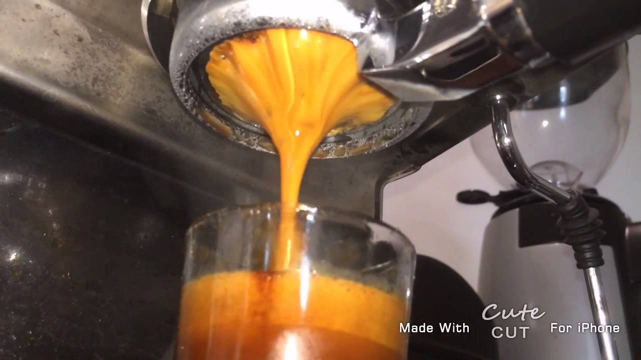 Home barista with naked portafilter