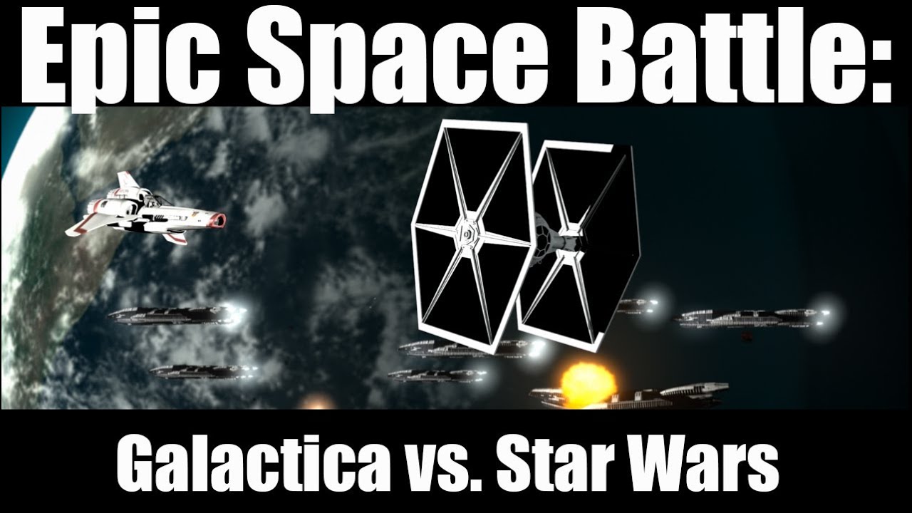 Epic Space Battle: Galactica Vs. Star Wars (Animation)