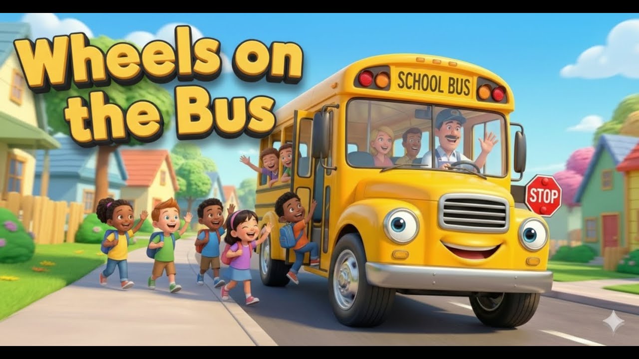Wheels on the Bus-Nursery rhyme – Animals and Friends 🚍🐶 | Puppy, Monkey & Kids Sing-Along Adventure