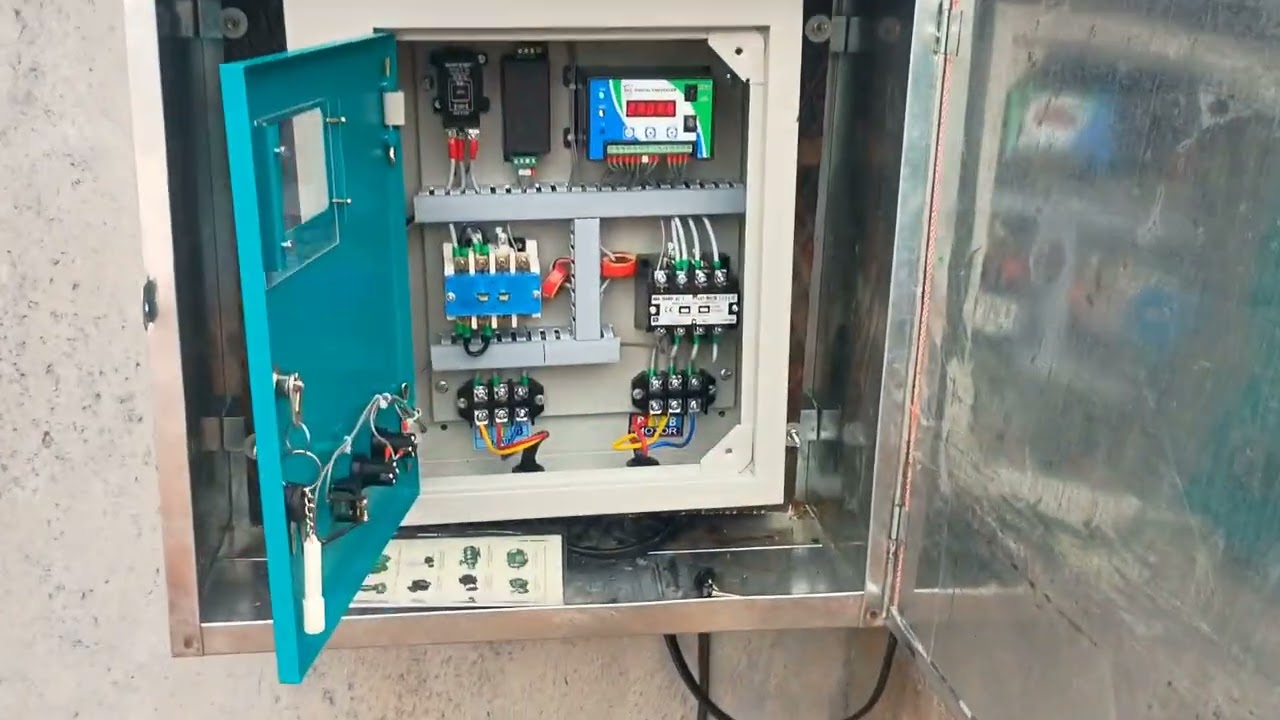 Texmo motor # 5 hp # borewell motor # dryrunon # overload # digital starter # two phases#three phase