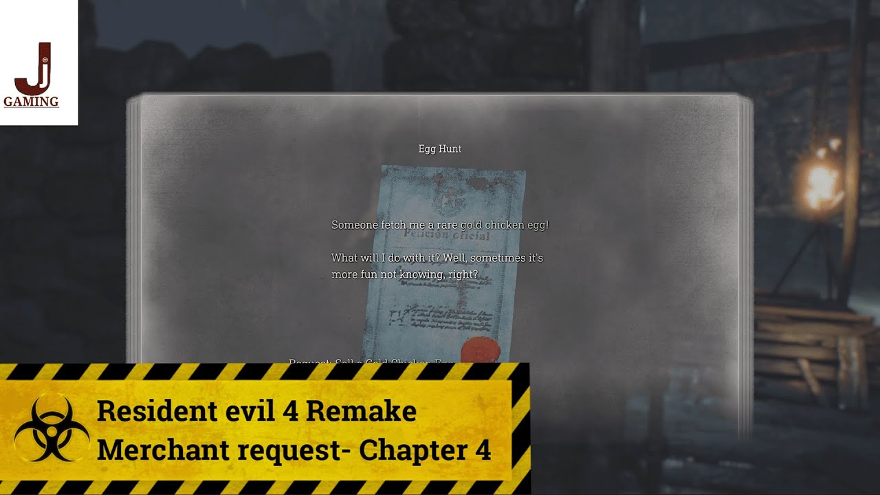 Resident evil 4 remake Merchant request Egg hunt Chapter 4
