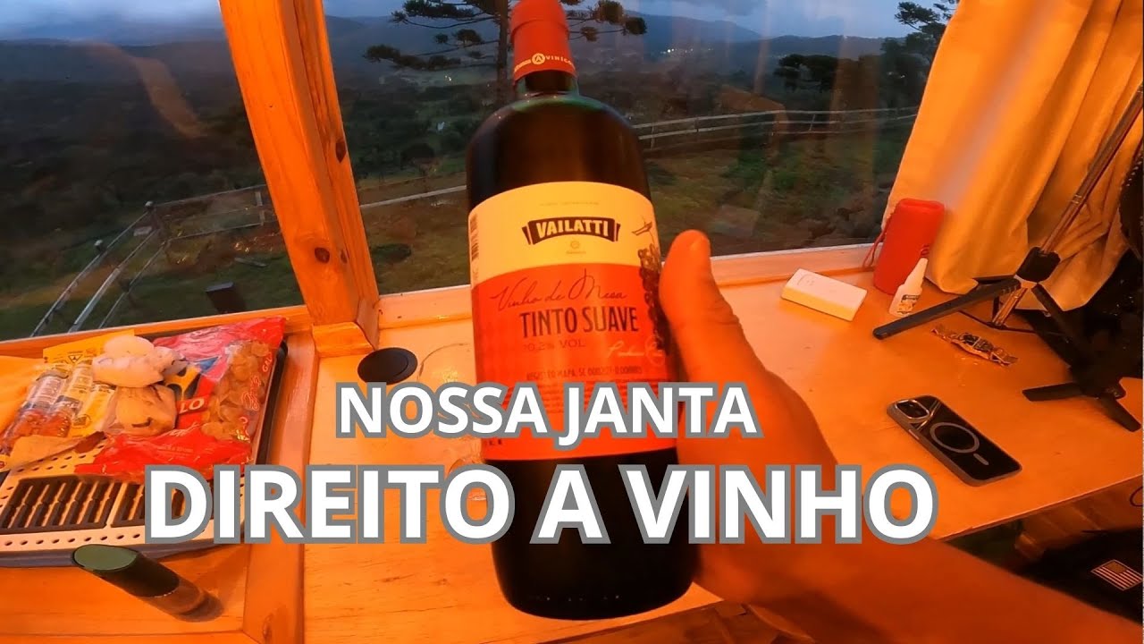 Nossa janta na cabana de noite com chuva  Parte 6